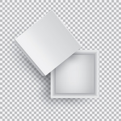 white open empty squares cardboard box isolated vector image
