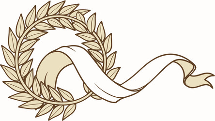 distinguished laurel wreath with blank scroll vector image