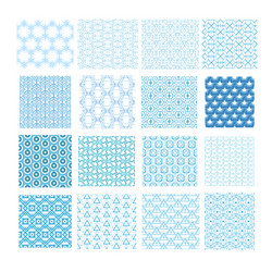 set of abstract geometric seamless patterns vector image