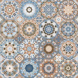 set of octagonal and square patterns vector