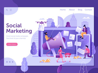 social media digital marketing flat web banner vector