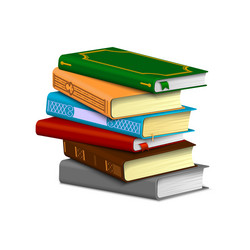 stack books with visible patterned and empty vector image