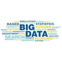 big data concept in word tag cloud vector image