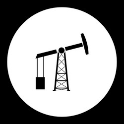 black oil rig production isolated icon eps10 vector