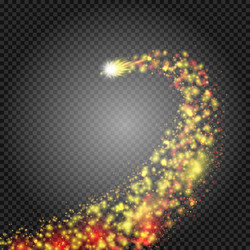 bright comet with large dust falling star vector image
