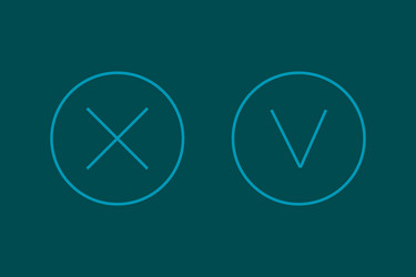 cross and a check mark icon with stylish design vector image