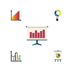 flat icon diagram set of chart monitoring pie vector image