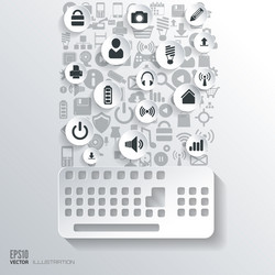 keyboard icon flat abstract background with web vector image