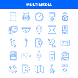 multimedia line icon for web print and mobile vector image