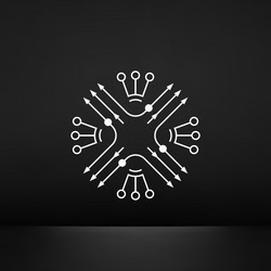 scheme abstract sign with arrowsncircles dots vector image