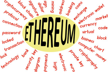 a word cloud associated with ethereum vector