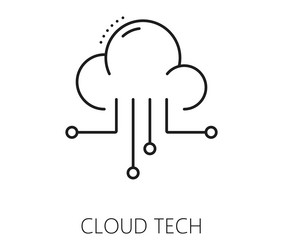 cloud data analytics and analysis line icon vector image
