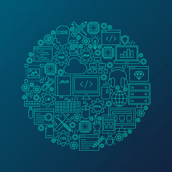 Coding Circle Icons vector image
