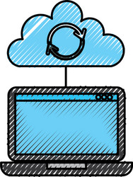 laptop cloud computing refresh data storage vector