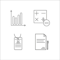 office simple linear icon setsimple outline icons vector image