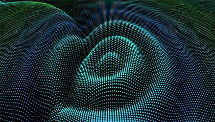 particle 3d wavy ripple effect color grid surface vector image