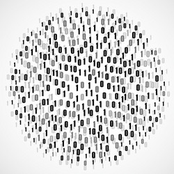 abstract technology background with binary vector image