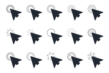 collection of arrow pointer cursor icon click vector image
