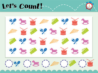 game template for counting objects vector image