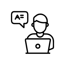 man utilizes ai content generator on laptop vector image