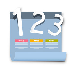 one two three paper progress steps for tutorial vector image