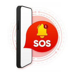 Sos notification on mobile phone reminder vector