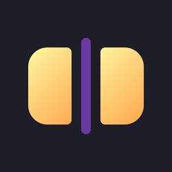 split flat gradient fill ui icon for dark theme vector image