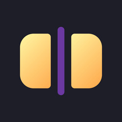 Split flat gradient fill ui icon for dark theme vector