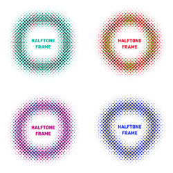 various colourful halftone design frame set vector