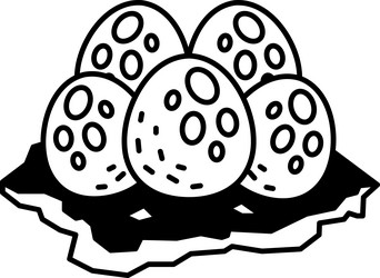 a close up of four round objects with black vector image