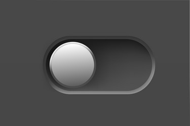 black interface toggle button on off switch 3d vector image