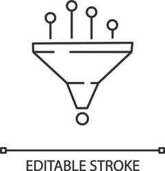 data filtering and structuring system linear icon vector image
