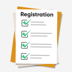 registration list clipboard and check marks flat vector image