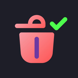 successfully deleted flat gradient fill ui icon vector image