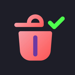 Successfully deleted flat gradient fill ui icon vector