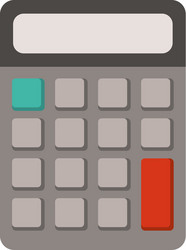 calculator with blank buttons and screen icon vector image