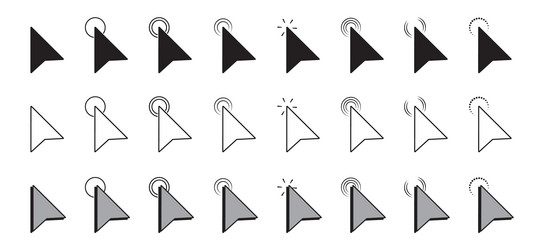 collection of arrow pointer cursor icon click vector image