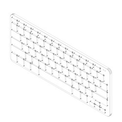 computer keyboard 3d isometric style outline vector image