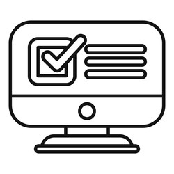 computer showing checkmark for online survey vector image