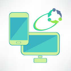 flat of computer network concept vector image