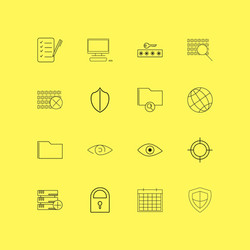 internet technologies linear icon set simple vector image