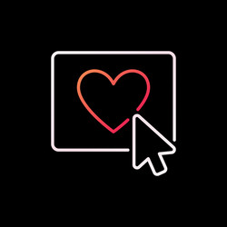 mouse click on heart button colorful vector image