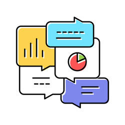 office tasks discussing color icon vector image