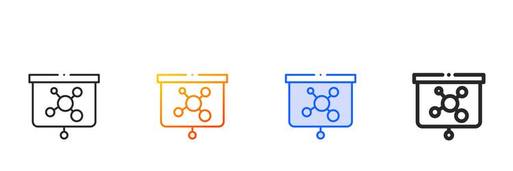 presentation iconthin linear gradient blue stroke vector image