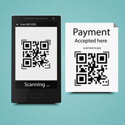 scan qr code to mobile phone vector