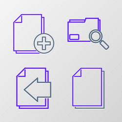 set line document next page arrow search concept vector image