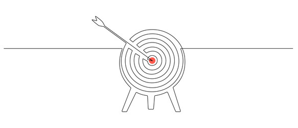 Target with arrow and red point in center vector