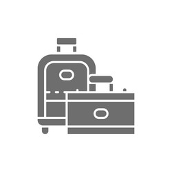 Travel bags suitcase grey icon isolated on white vector