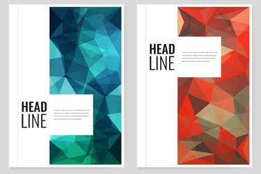 abstract triangle brochure flyer design template vector image