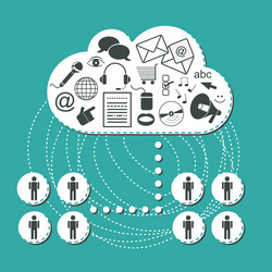 cloud system user interface vector image